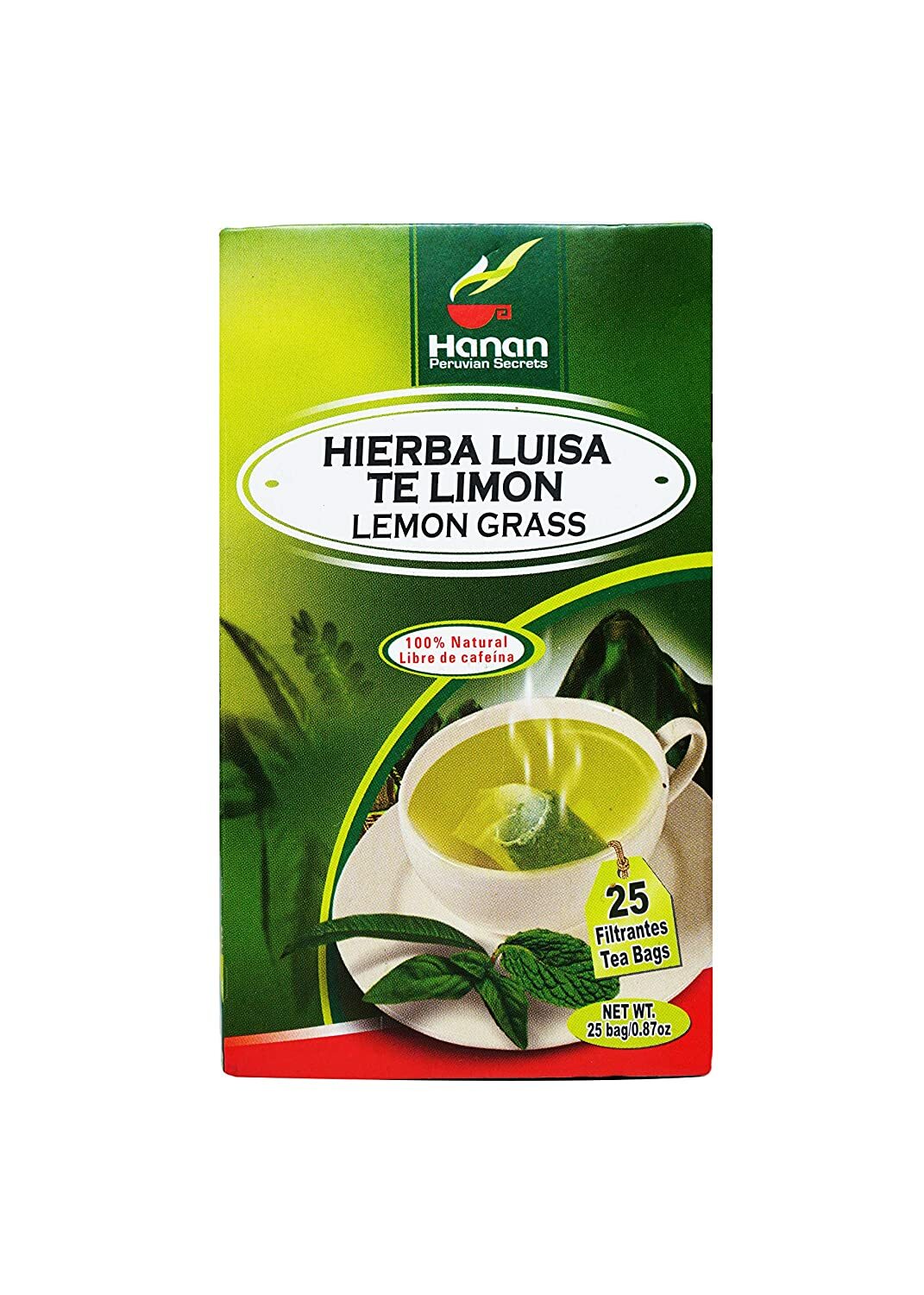 Hanan Peruvian Secrets Hierba Luisa Te Limon | 100% Natural Lemon Grass | 25 Tea gallery