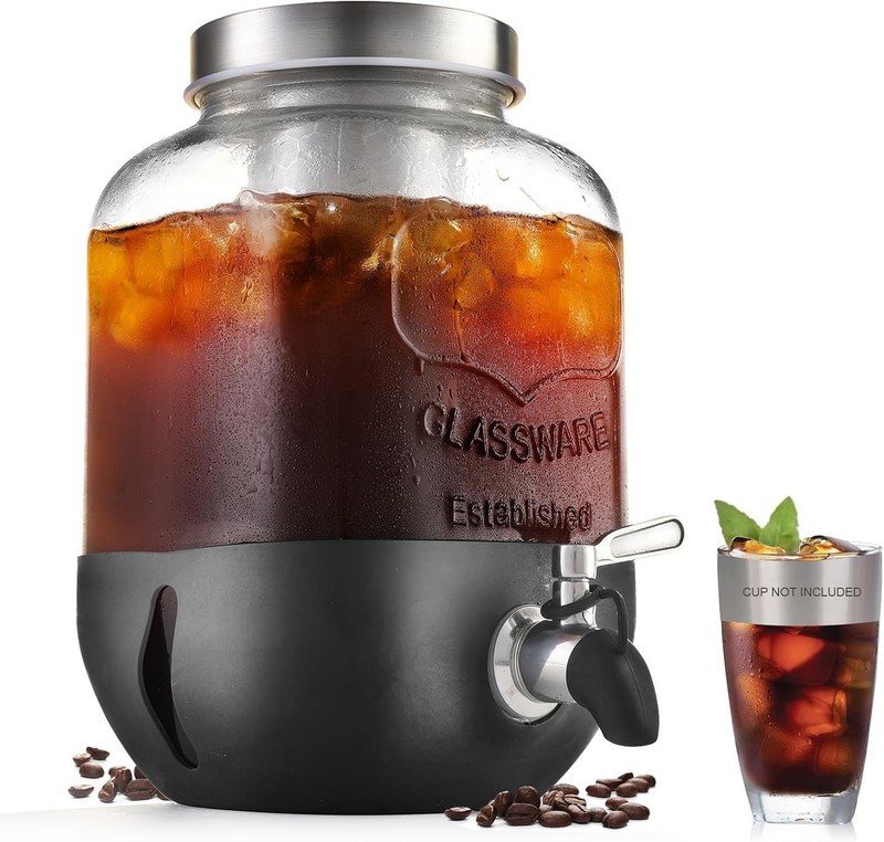 Cold Brew Coffee Maker 1 Gallon Stainless Steel Filter Iced Tea Maker gallery