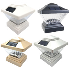 2-Pack Black / White / Copper / Silver 4″ x 4″ Solar Post Deck Cap LED Light