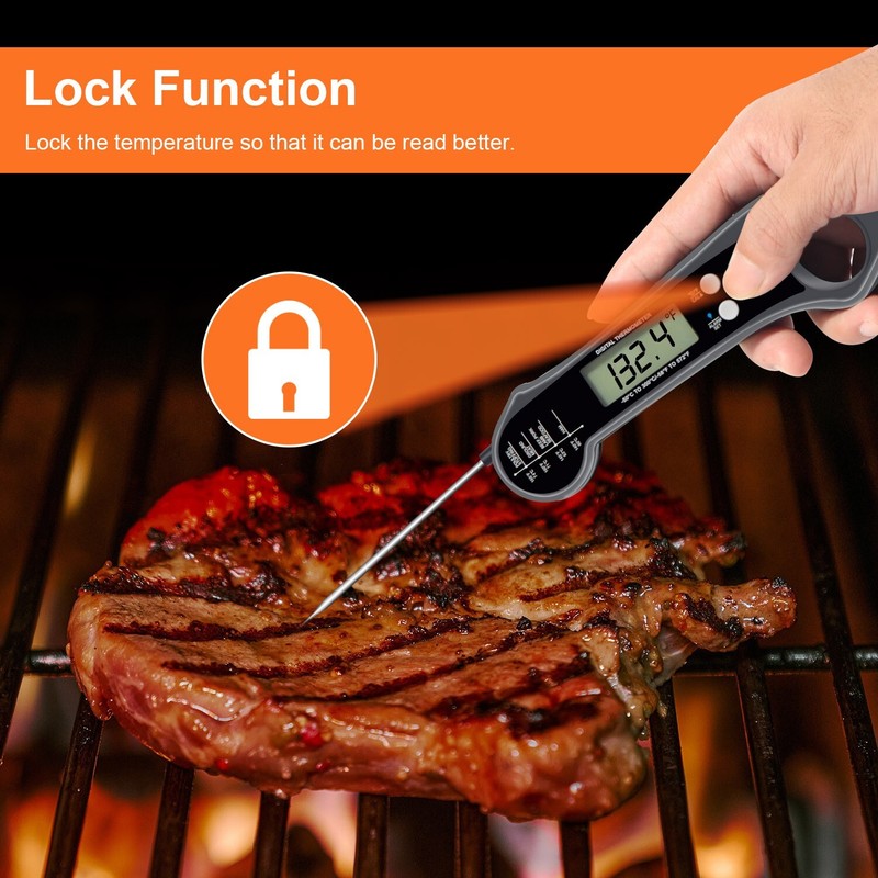 Digital Meat Thermometer with Attachable, oven safe, extension probe gallery