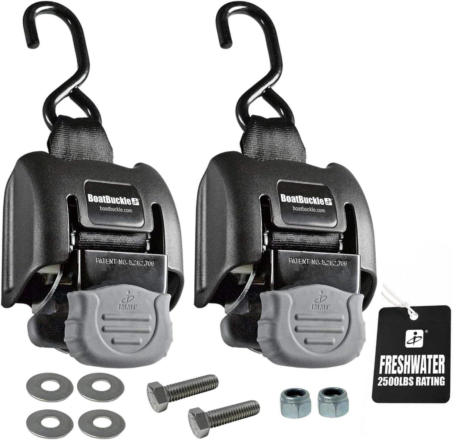 G2 Transom Boat Tie down Straps to Trailer 2X43-Inch, 2500Lbs Break Strength, Bo gallery