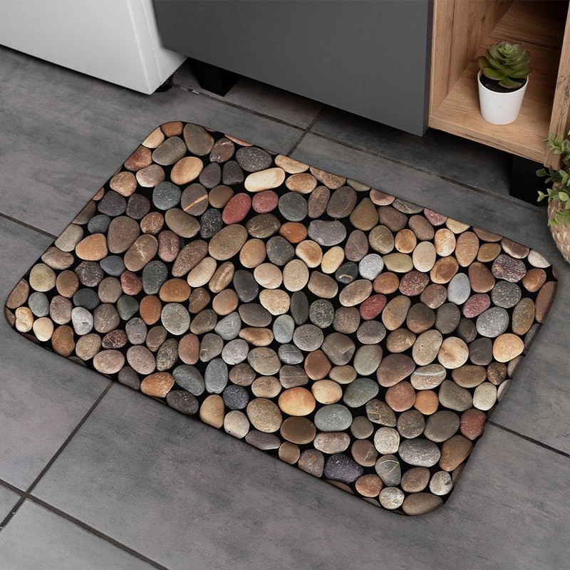 Stone Pebble Texture Welcome Doormat - Indoor/Outdoor Mat, Pebble Mat Decor √ gallery