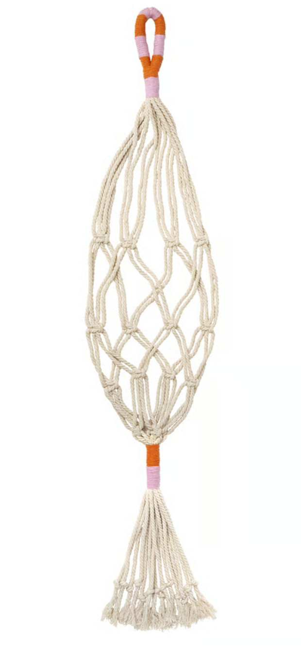 IKEA MÄVINN Handmade NEW Macrame Plant Hanger White Cotton Hanging Planter NWT gallery