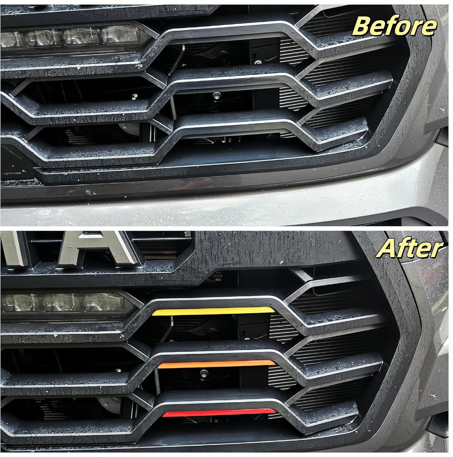 Retro 3 Color Stripe Front Grille Covers Stripes Decoration Sticker Grille Line gallery