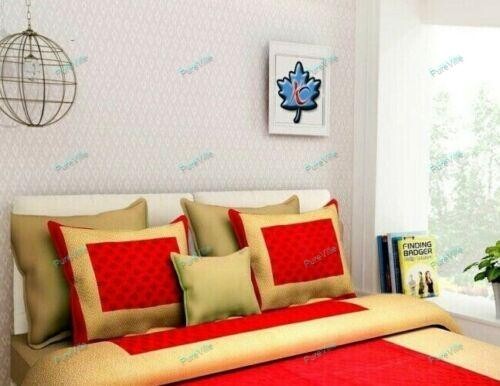 Beautiful Fabric flat Sheet 4 Kaam Gad Buti Cotton Double BedSheet With 2Pillow gallery