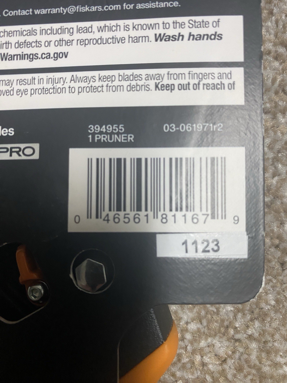Fiskars PRO UltraSharp Steel bypass hand pruner standard handle 1" cut 394955 gallery