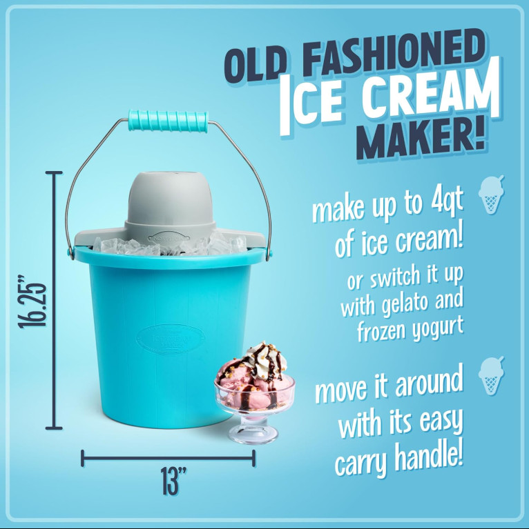 4 Qt Nostalgia Electric Ice Cream Maker - Makes Frozen Yogurt, Gelato in Minutes gallery