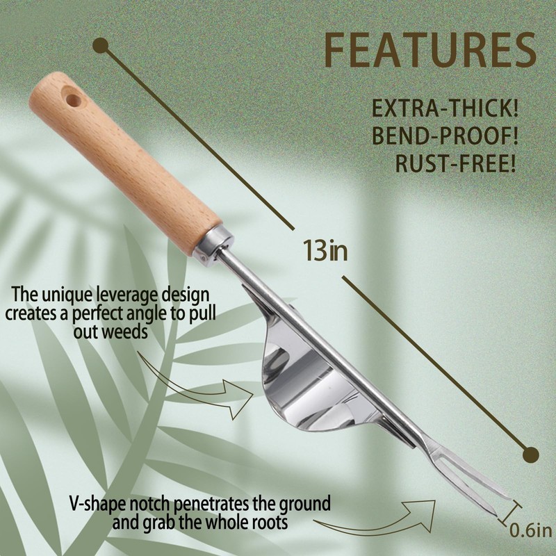 3 Pack Weed Puller Tool, Manual Hand Weeder Paver, Crack Weeder, Stainless St... gallery
