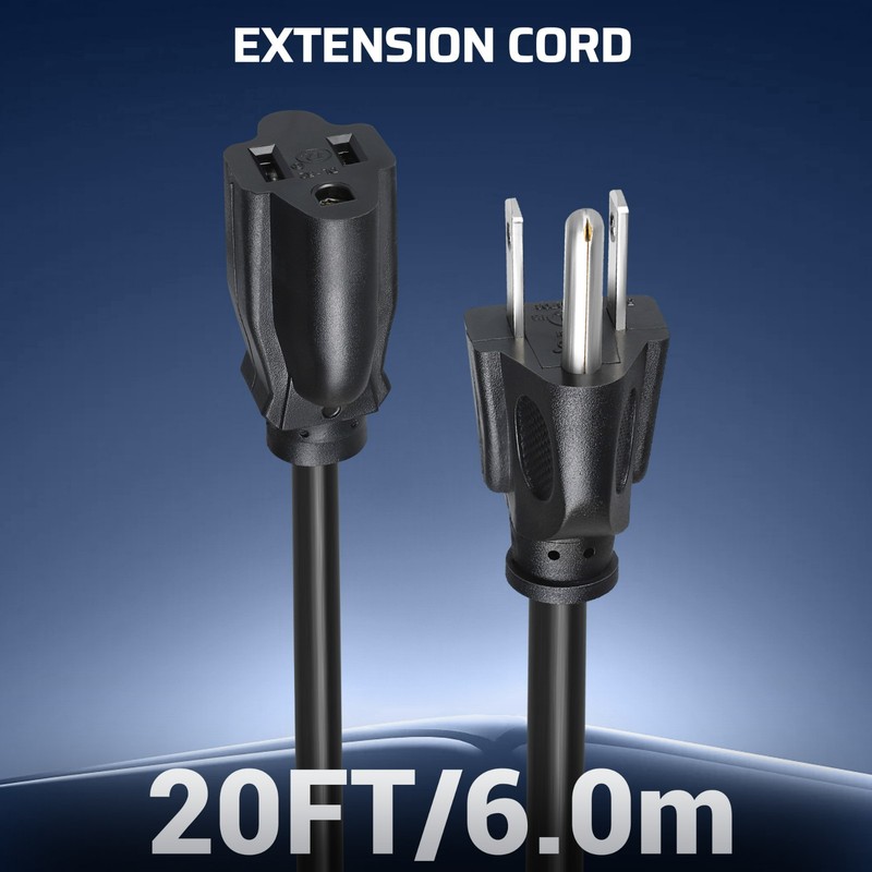 DEWENWILS 2-Pack Heavy Duty Extension Cord, 13A 1625W, All Copper Wire, Black gallery
