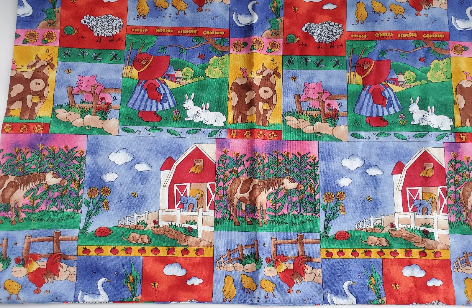 ‘’Back yard” print Cotton blend Fabric Design Child/Baby Sz handmade pillowcases gallery