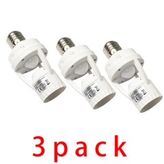 3 Pack E27 LED Light Lamp Bulb Holder Socket Switch Infrared PIR Motion Sensor