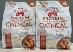 2Pk Red Tractor Protein Creamy Style Oatmeal High Fiber 11g Protein 24oz Ex 7/27
