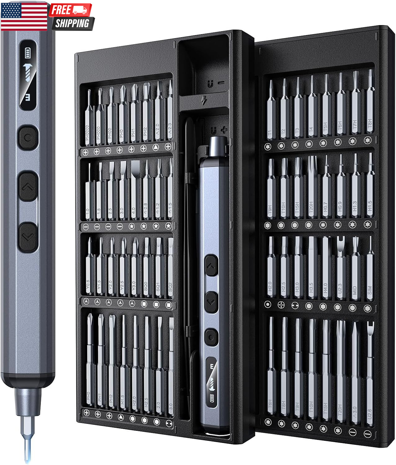 76-In-1 Mini Electric Screwdriver Set, [Precise Torque Control] Magnetic Power P gallery