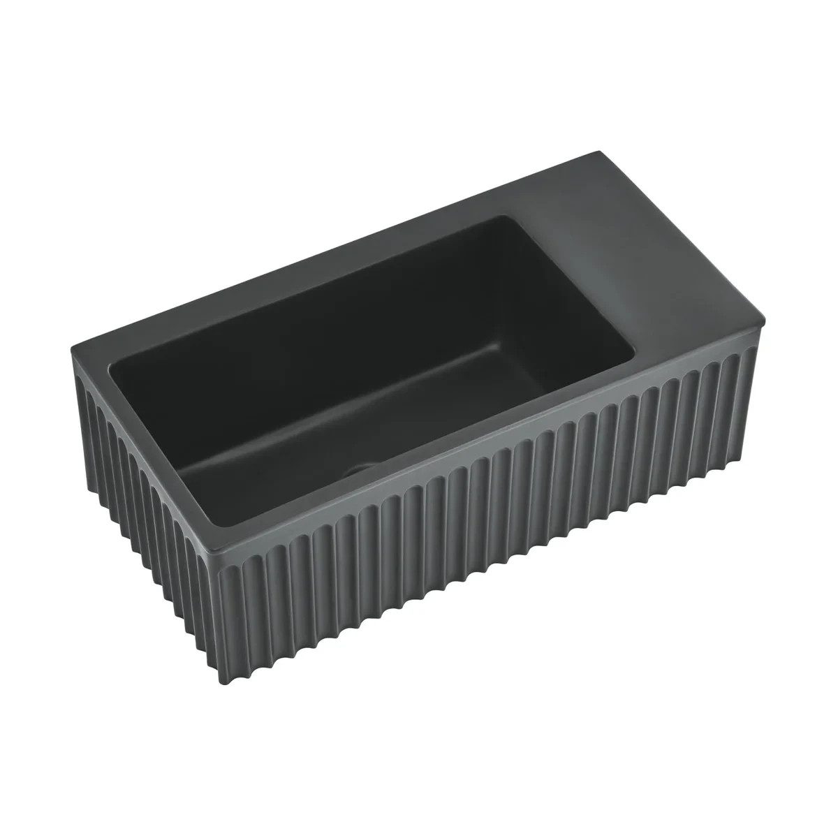 Swiss Madison Delice 24" Matte Black Wall Mount Bathroom Sink Engineered Stone gallery