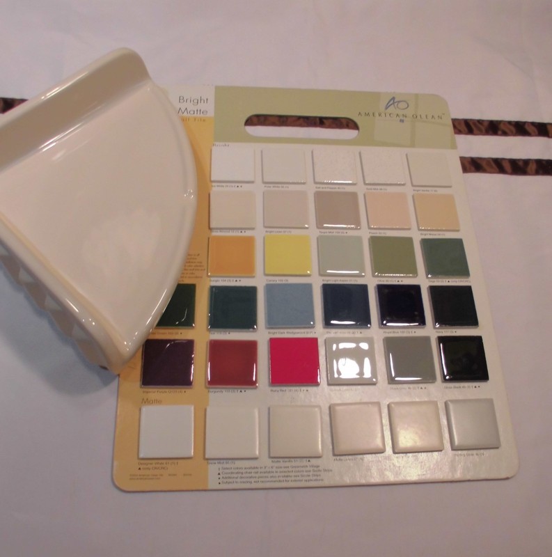 Ceramic New Stock...Large 7"... Corner Soap Dish-Shelf-Tray *Bright Almond* NEW gallery
