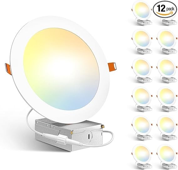 Amico 12 Pack 7 Inch 5CCT Ultra-Thin LED Recessed Can/Ceiling Light *NEW IN BOX* gallery