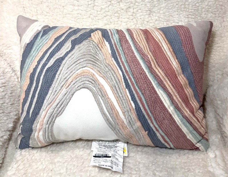Threshold Luxe Woven Marble Decorative Pillow 14x20 Light Teal Green Terracotta gallery