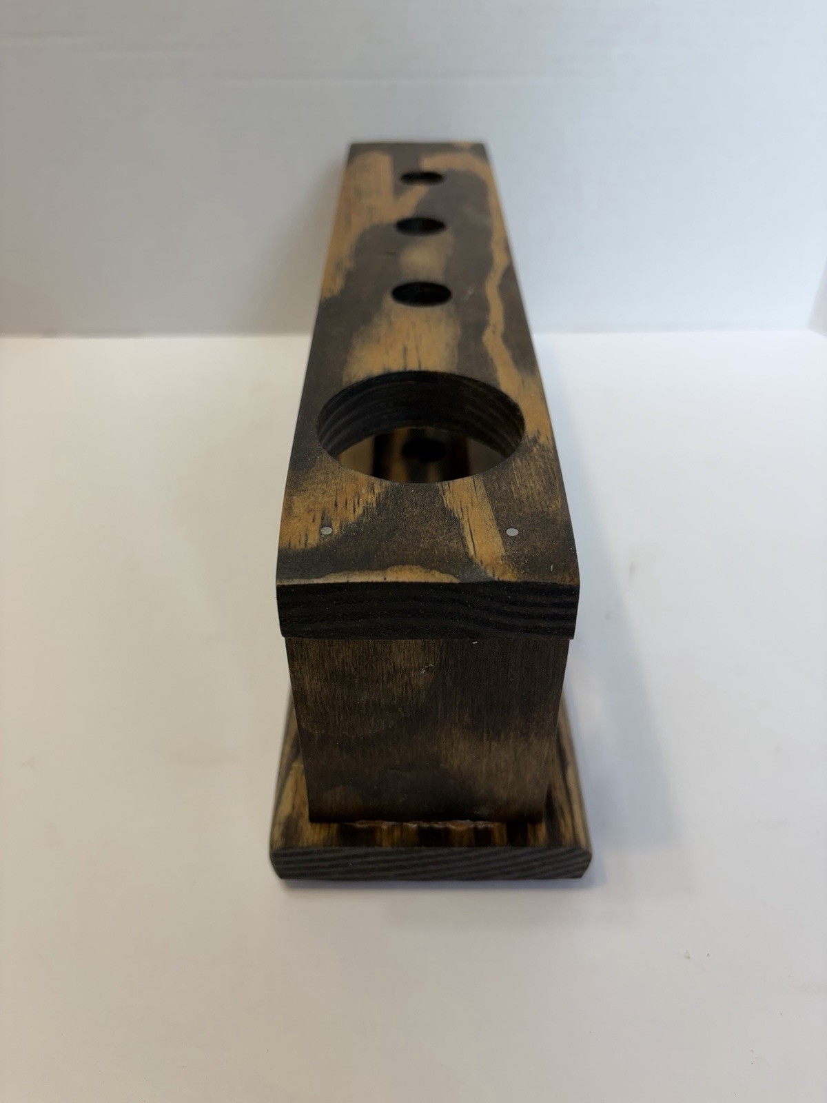 Handmade Toothbrush and Toothpaste Holder Varnished Wood gallery