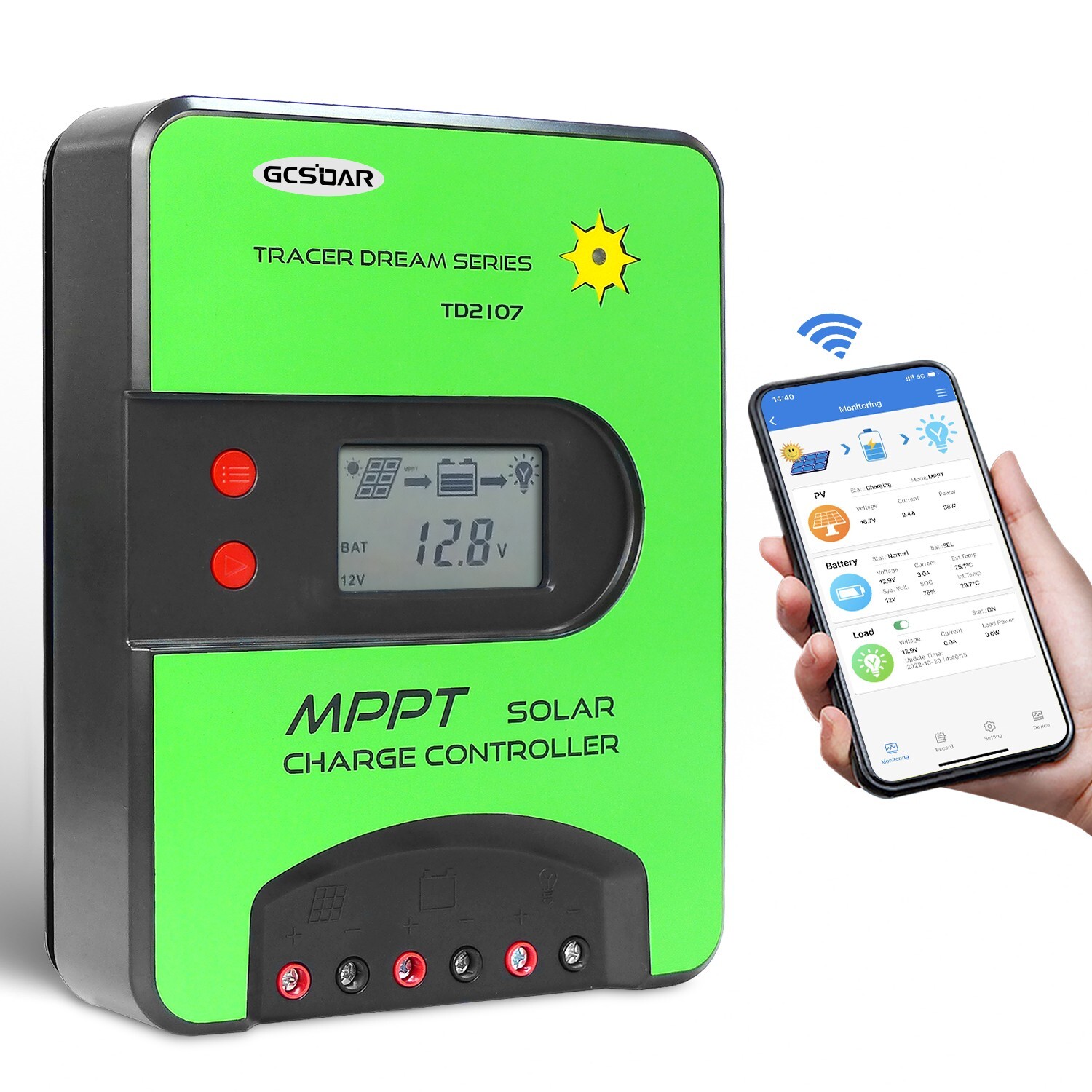 15A MPPT Solar Charge Controller 12V/24V Automatic Maximum PV 75V Built-in WiFi gallery