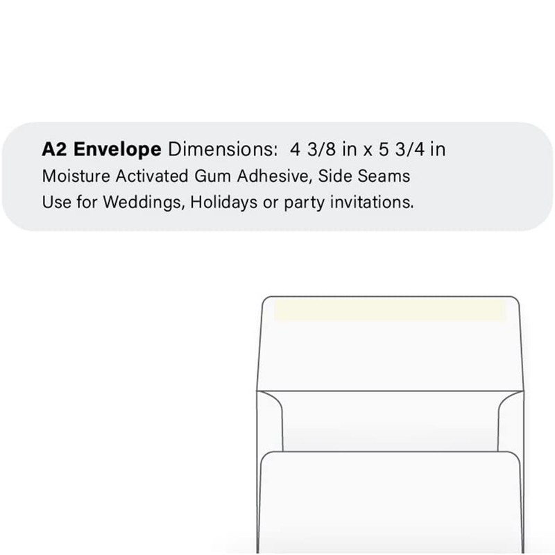 A2 Invitation Envelope - 24# White (4 3/8 x 5 3/4) - 1000 per Pack gallery