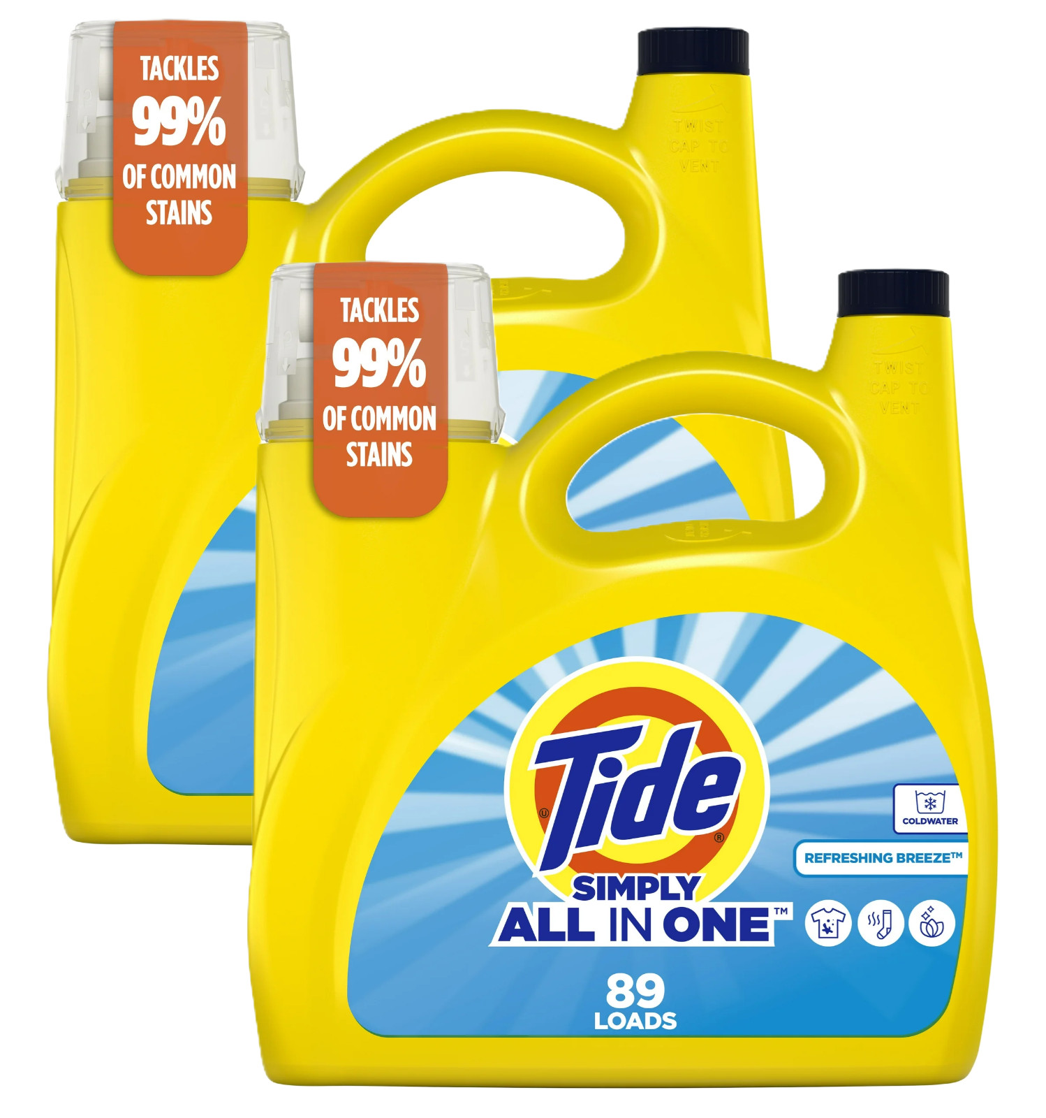 Tide Simply Liquid Laundry Detergent Refreshing Breeze Scent 117 fl oz 89 Loads gallery