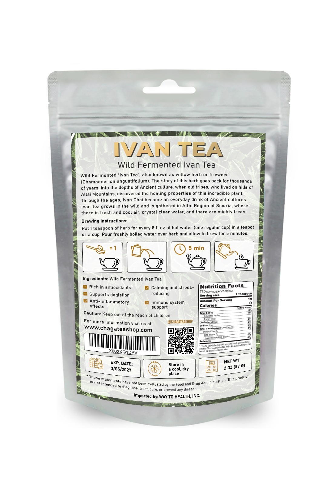 Siberian Fermented Wild Ivan Chai Loose Herbal Tea All Natural, No Caffeine gallery