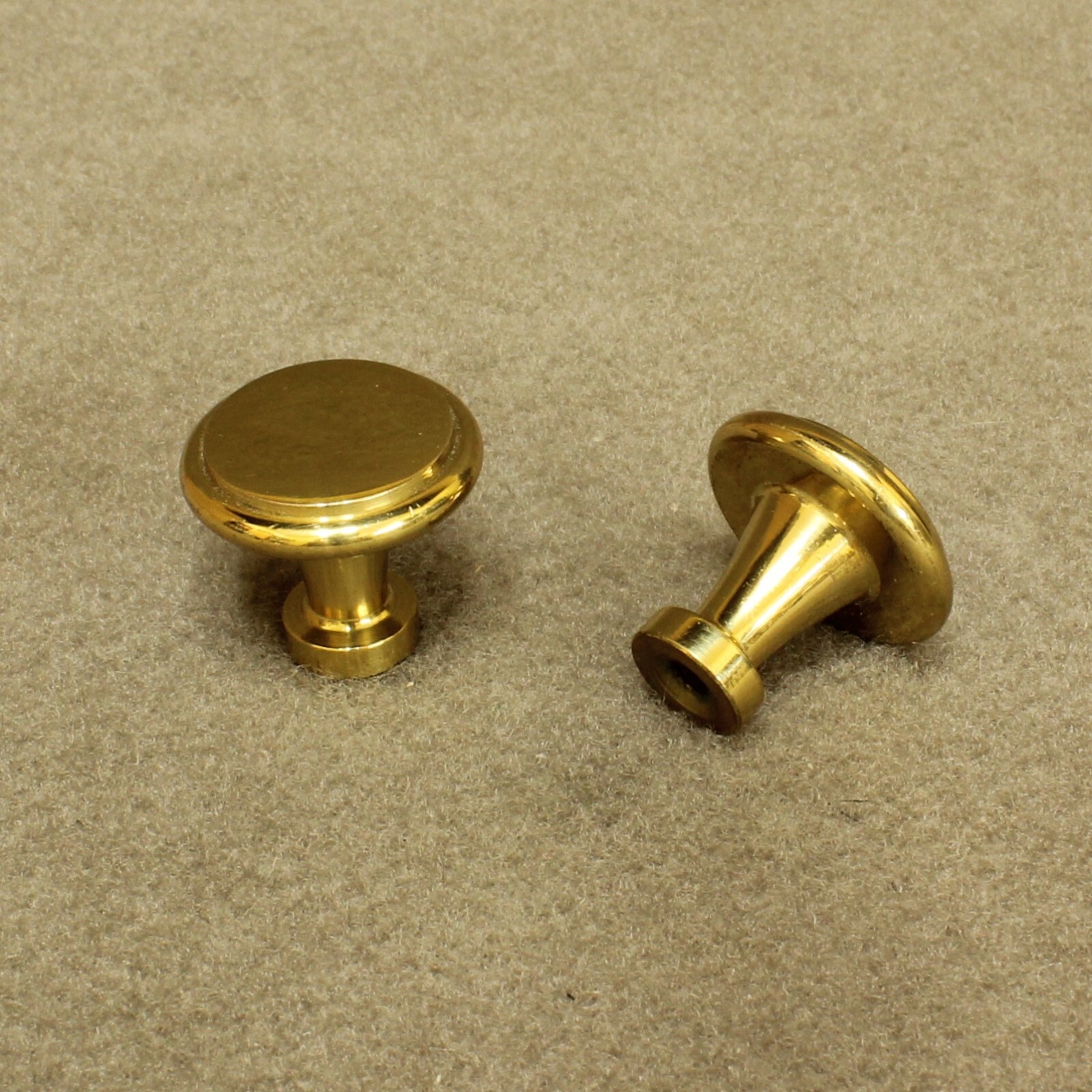 (5) Colonial Bronze # 138-3, solid polished brass cabinet pulls gallery
