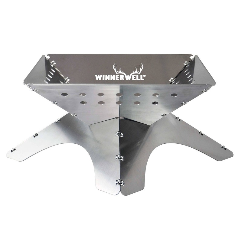 Winnerwell Flat Firepit Fold-Flat Stainless Steel Camping Fire Pit S/M/L/XL gallery