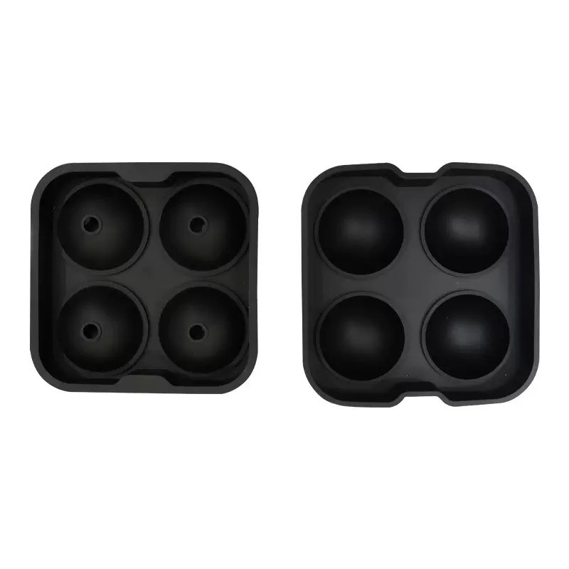Black Round Silicone Ice Cube Ball Maker Tray 8 Large Sphere Molds Bar Cocktails gallery