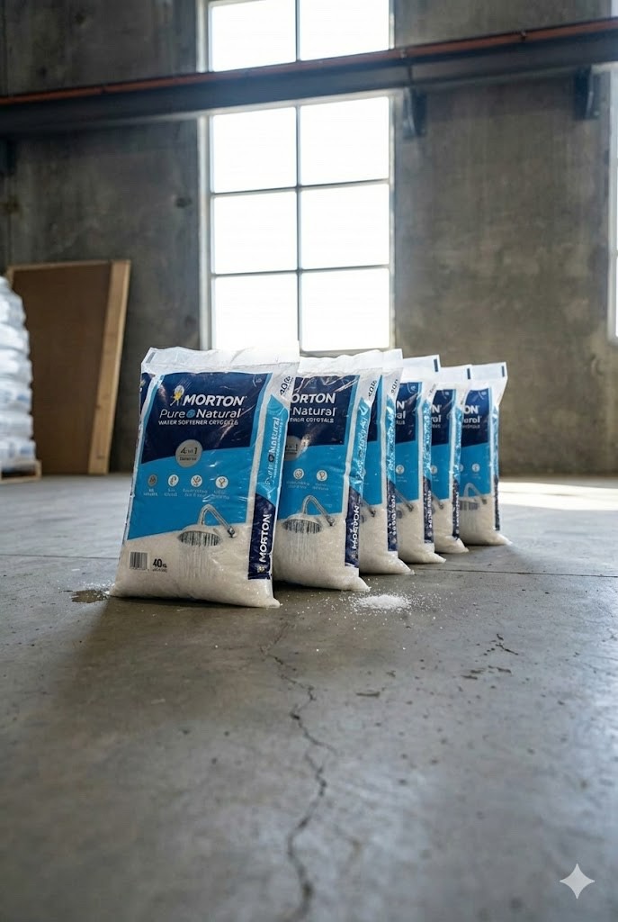 5 Pack Morton Pure and Natural Water Softener Salt Crystals 40lb Bag High Purity gallery