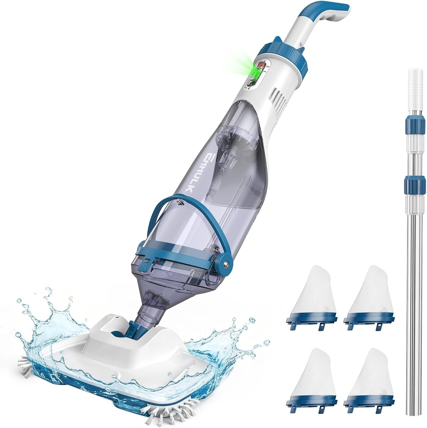 ENHULK Pool Vacuum for Above Ground Pool Upgraded 13.4 Wide Head & Telescopic gallery