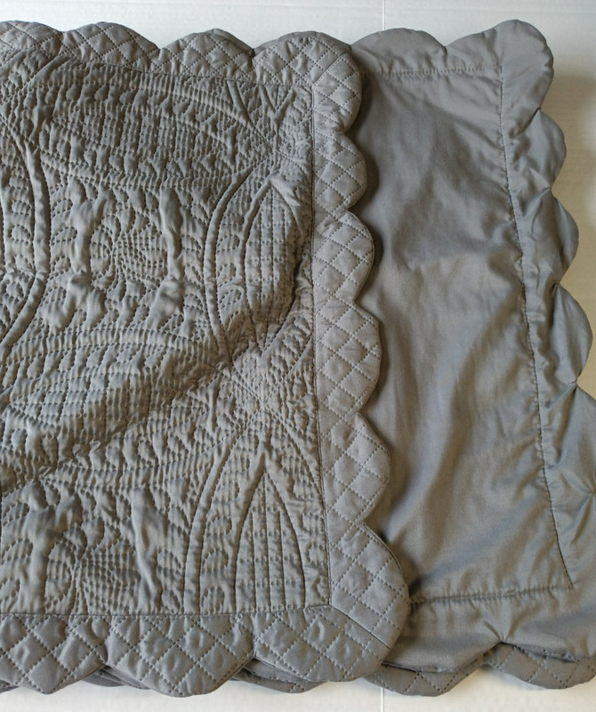 2 Gray Rectangle Quilted Pillow Covers 20 in x 36 in x 2 in gallery