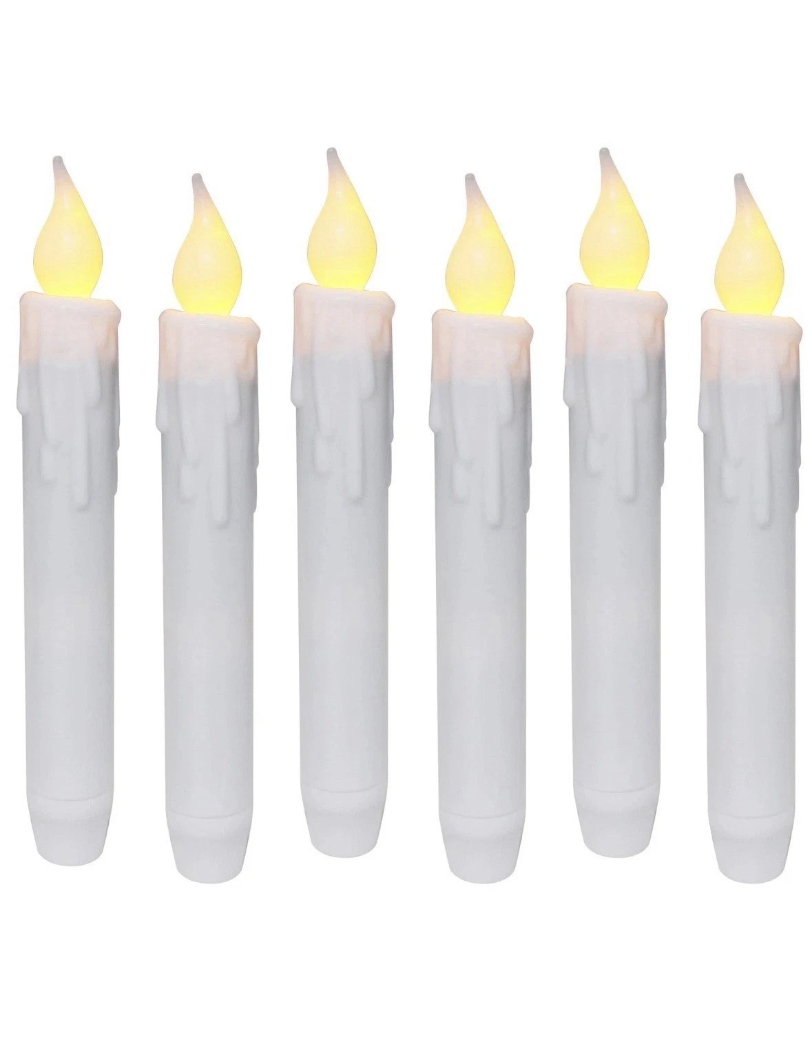 6-Pack LED Candles Flameless Taper Warm White Body Wax Dipped Battery Operated gallery