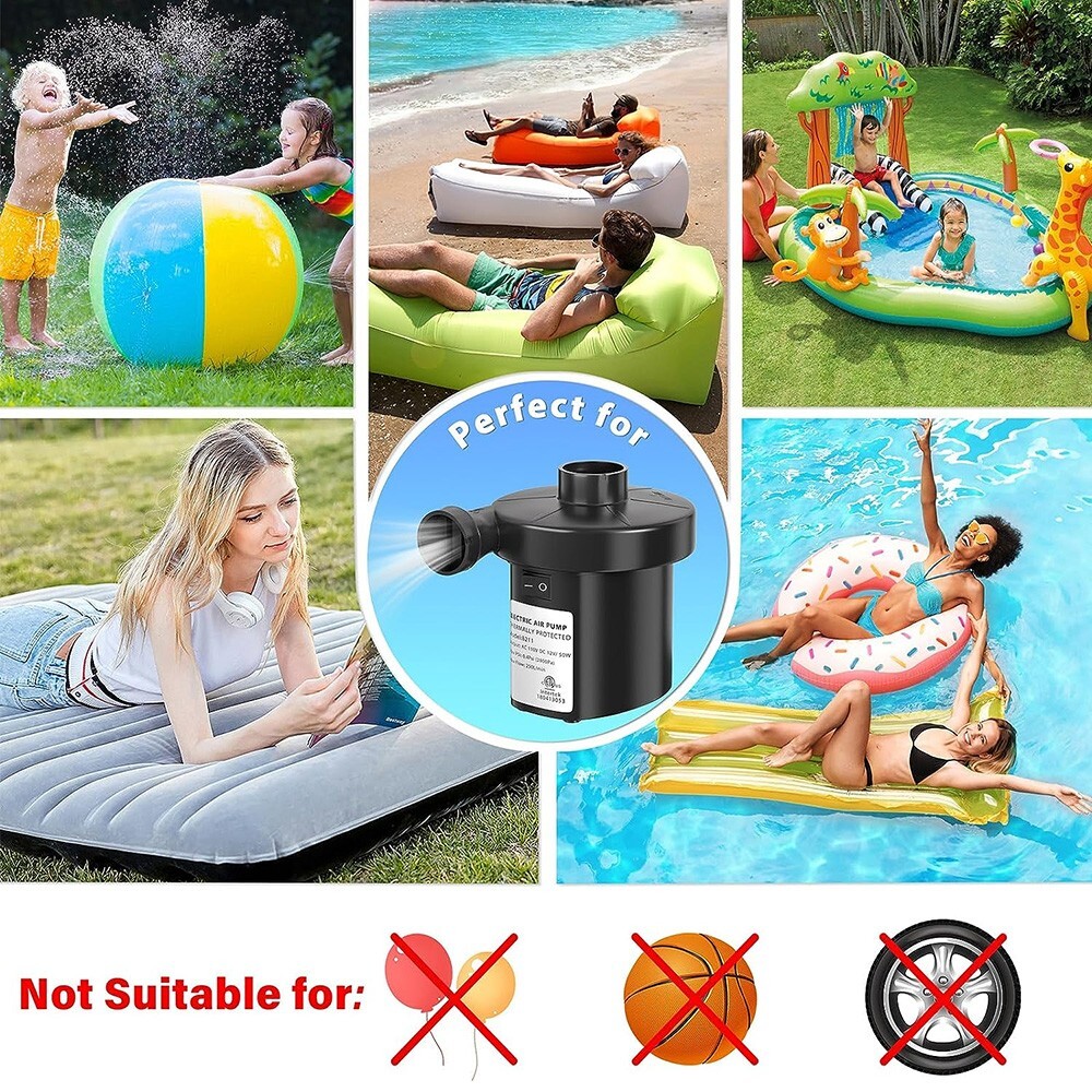 Portable Electric Inflator Deflator Air Pump Toy Boat Air Bed Mattress Pool Car gallery