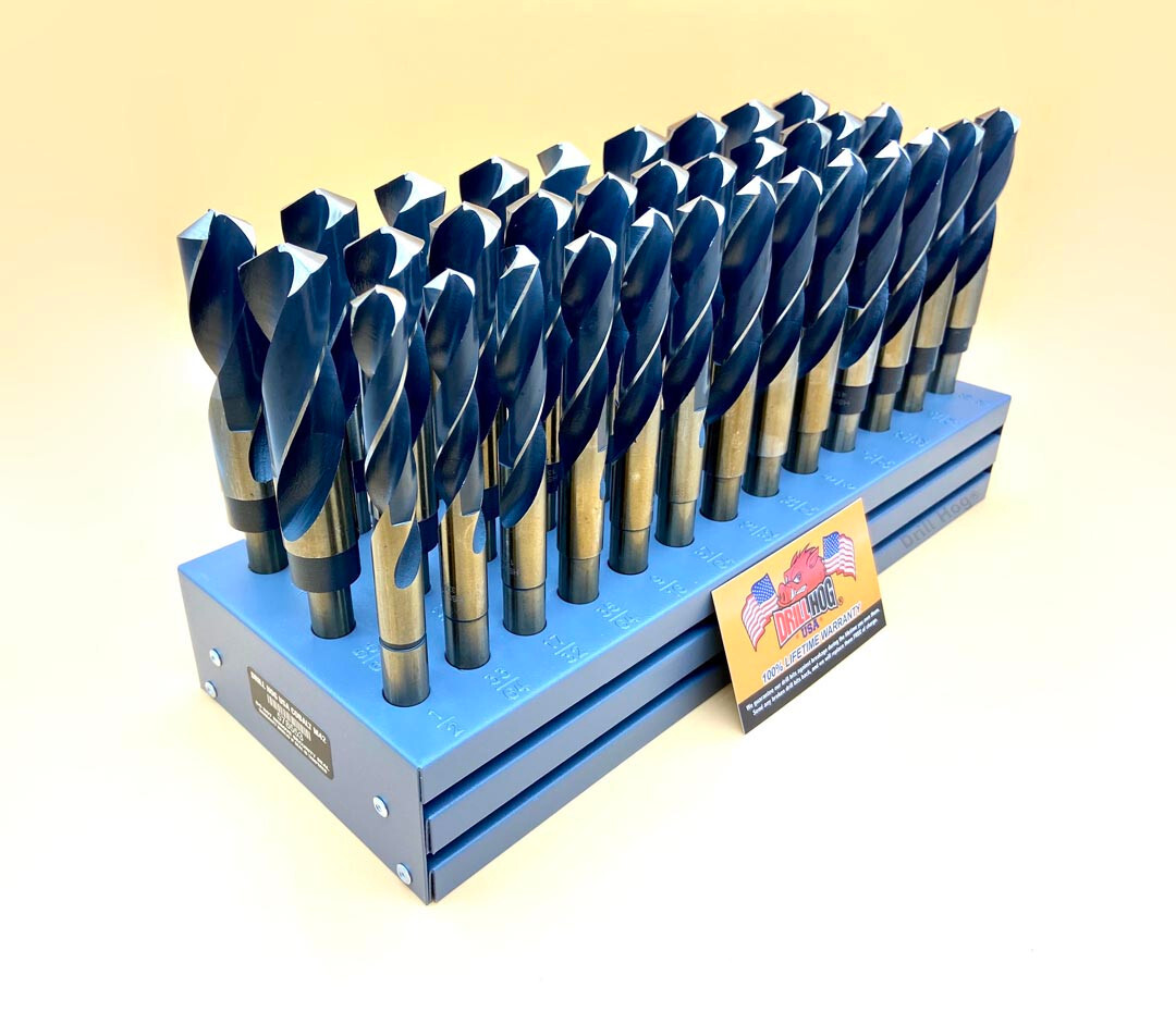 33 Pc Silver & Deming Jumbo Drill Bit Set 1/2~1 Cobalt M42 Drill Hog® Warranty gallery