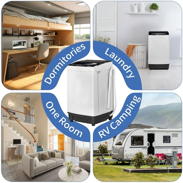 Home Full Automatic Washing Machine 15.6lbs Washer Clothing Apartment Electric gallery