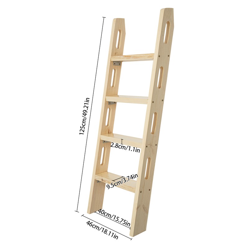 4-Step Ladder Durable Solid Wood Step Ladder 220lbs Load Fixed Ladder Step Stool gallery