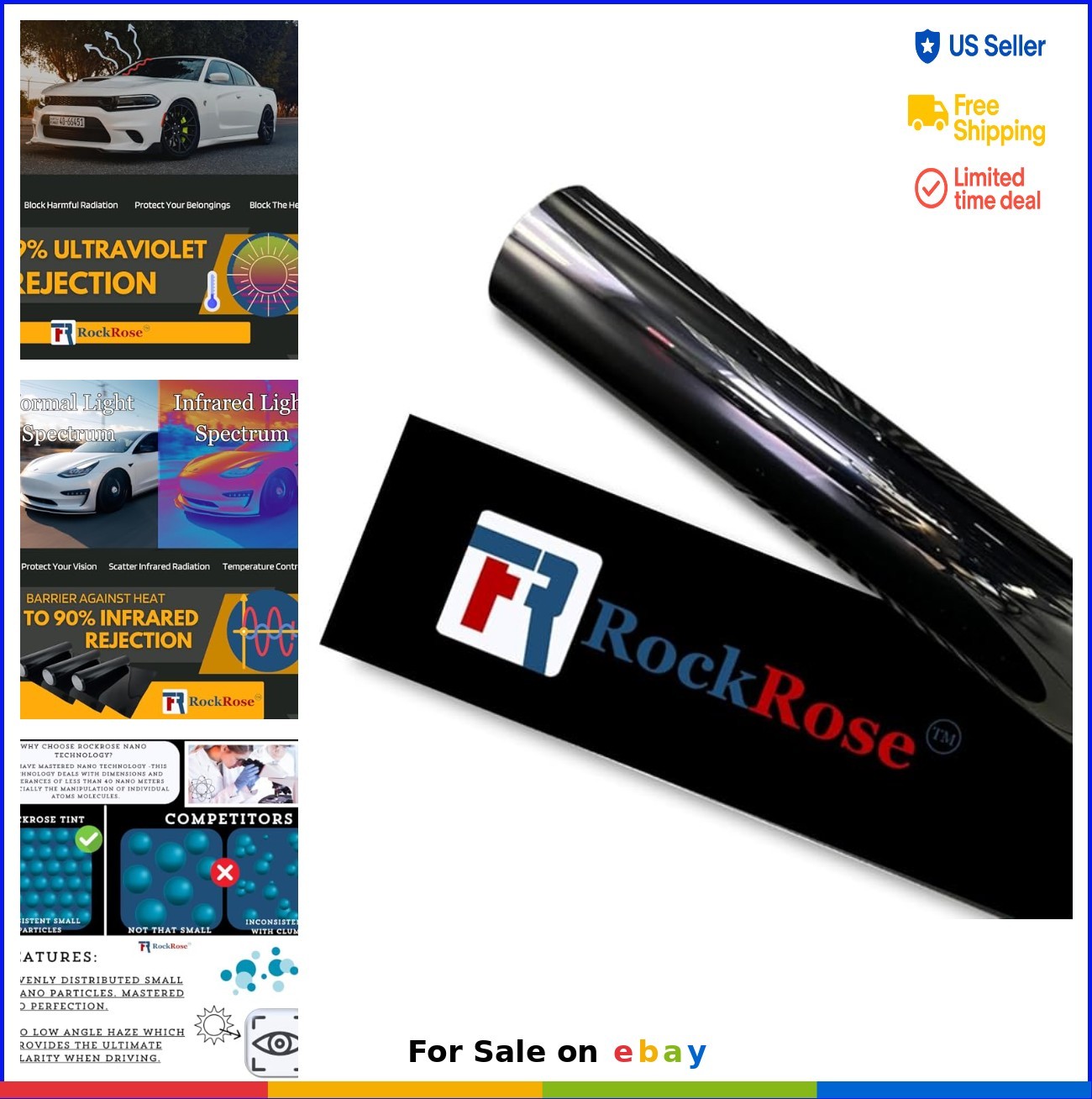 Nano Ceramic Window Tint 35 Percent 20 in x 10 FT Heat Block UV Protection Car gallery