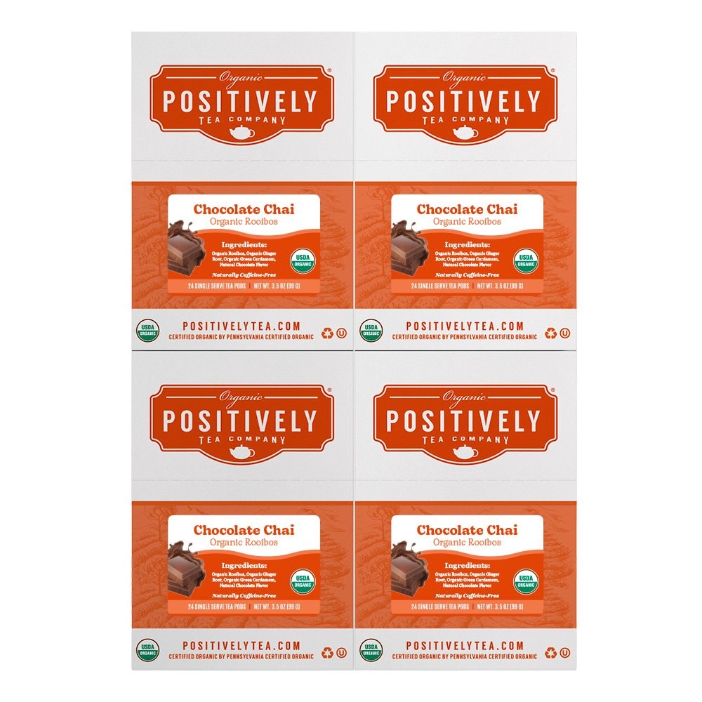 Positively Tea | Organic Chocolate Chai Rooibos Tea | 96 Pods, Keurig Compatible gallery