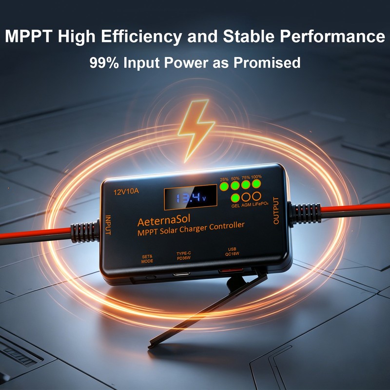 10A MPPT Solar Charge Controller 12V mini Battery PV Regulator LCD for LiFePO4 gallery