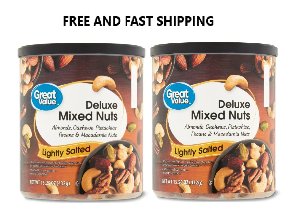 Great Value Lightly Salted, Deluxe Mixed Nuts, 15.25 oz 2 PACK gallery
