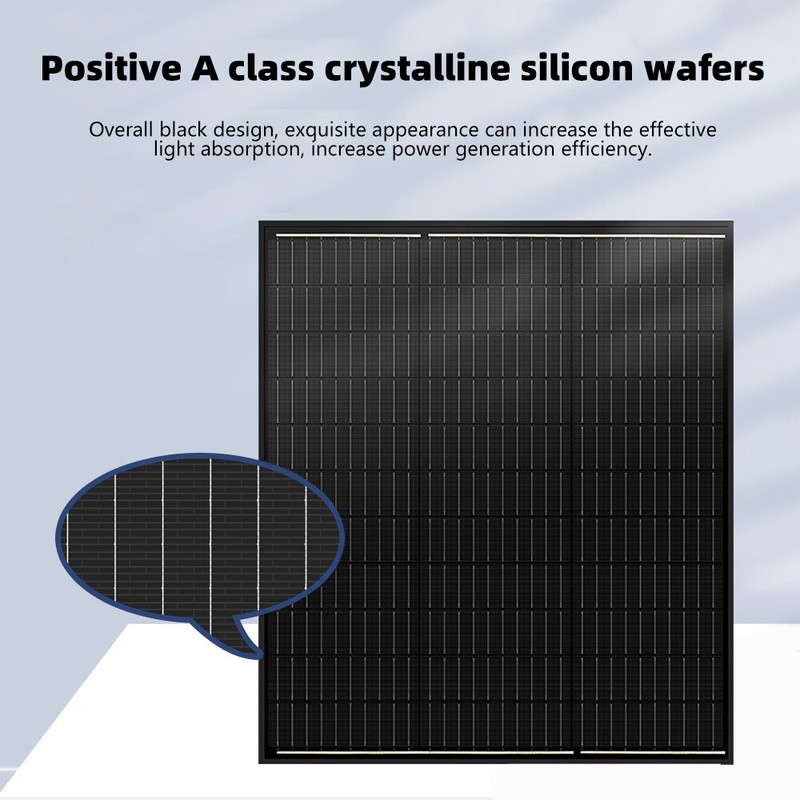 200W Monocrystalline Solar Panel All Black 12V Battery Charger RV Marine Boat gallery