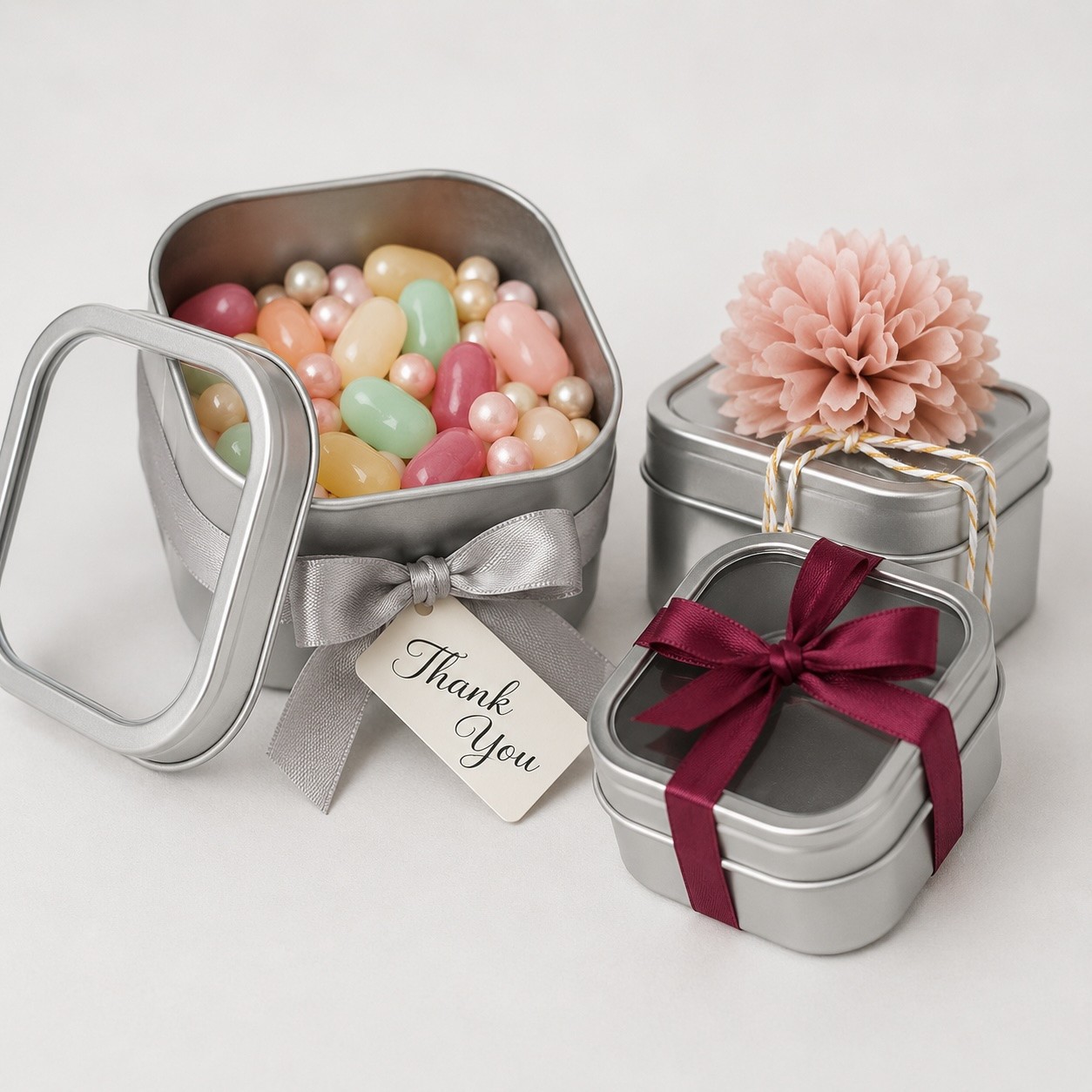 Empty Square Metal Tins with Window Lids - 2oz - Food Safe - 20 PACK gallery