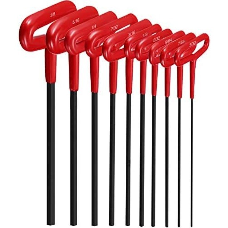 10 Pieces T-handle Hex Key Set 9 Inch Long Hex Key Wrenches Kit Red gallery