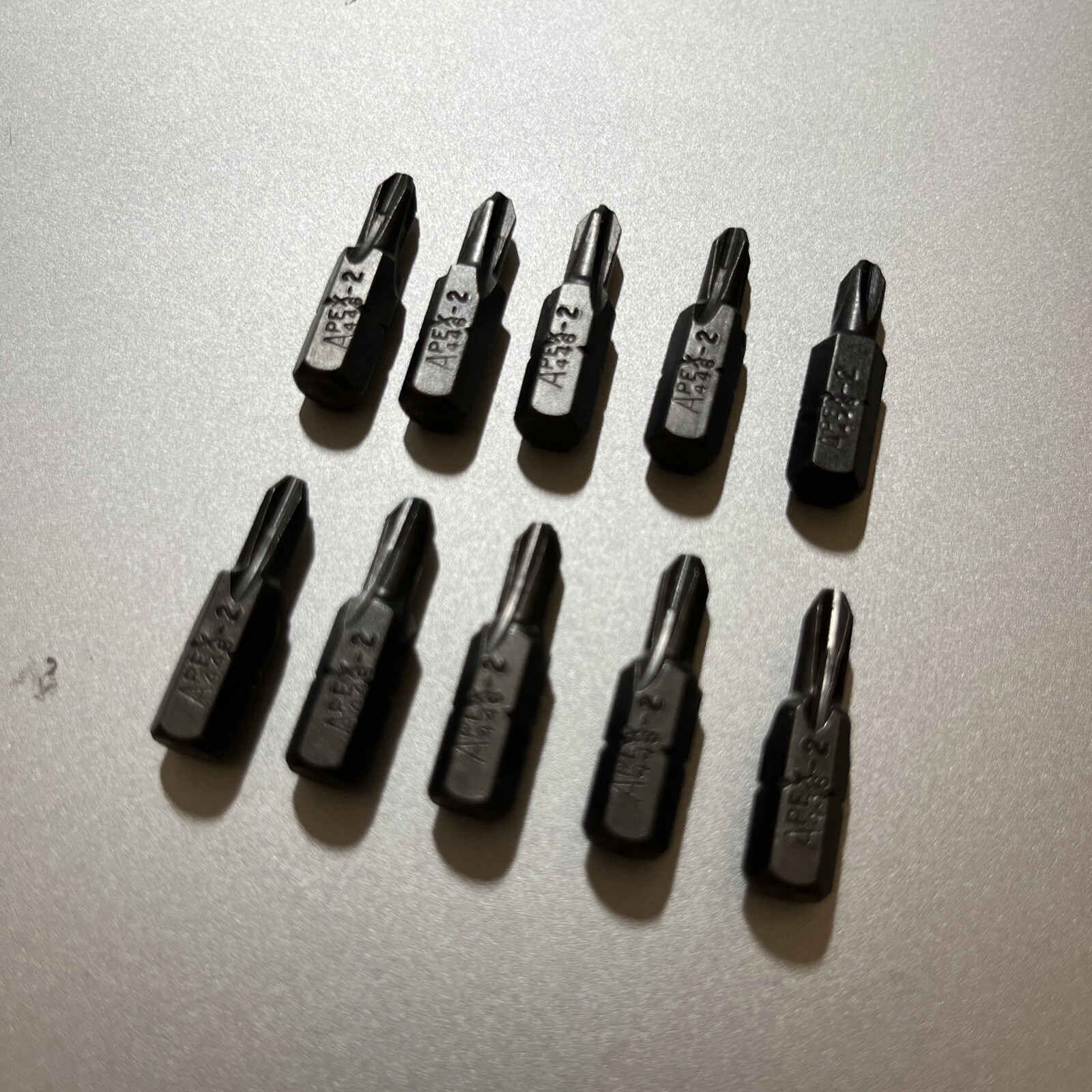 10 PIECE APEX # 446-2, PHILLIPS #2 HEX SHANK BIT, 1/4" X 1" ( NEW ) gallery