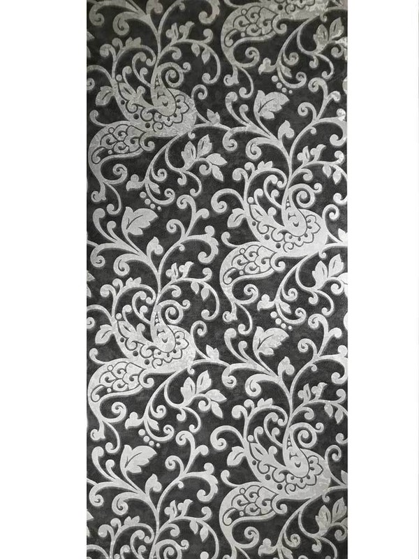 Wallpaper silver black metallic textured damask modern wall coverings rolls 3D gallery