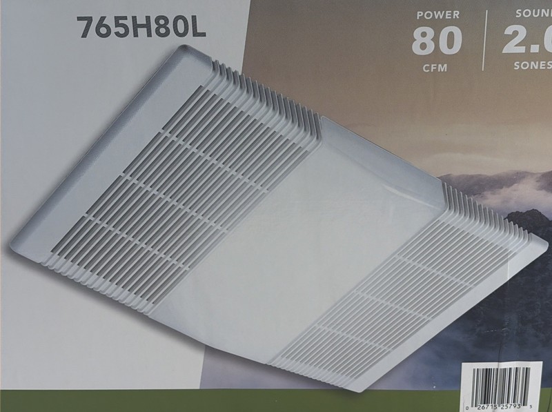 NuTone 765H80L 80 CFM Ceiling Bathroom Exhaust Fan with Light and 1300W Heater gallery