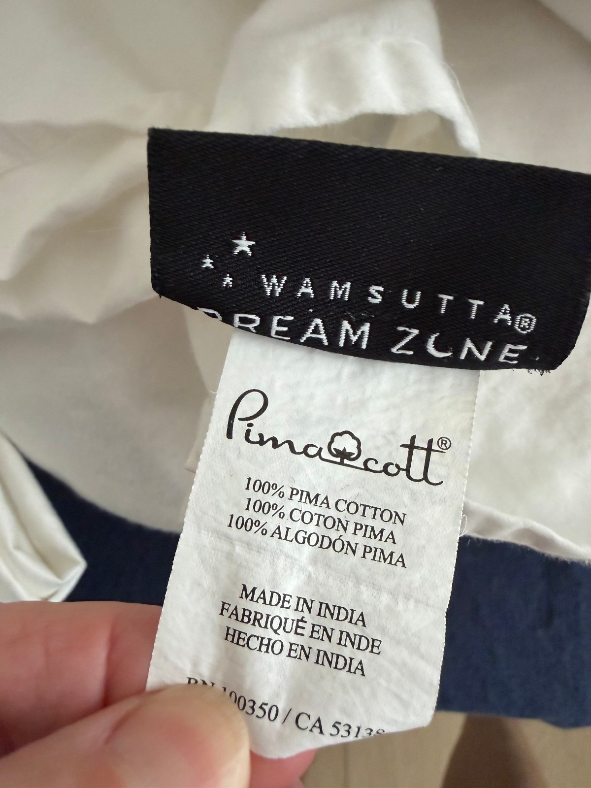 Wamsutta Dream Zone WHITE PIMACOTT Queen Flat & Fitted Sheet Set gallery