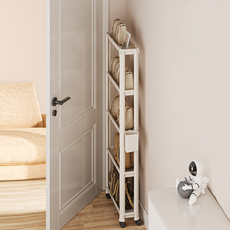 Multi-Layer Storage Shelf with Hanging Basket and Universal Wheels for Kitchen gallery