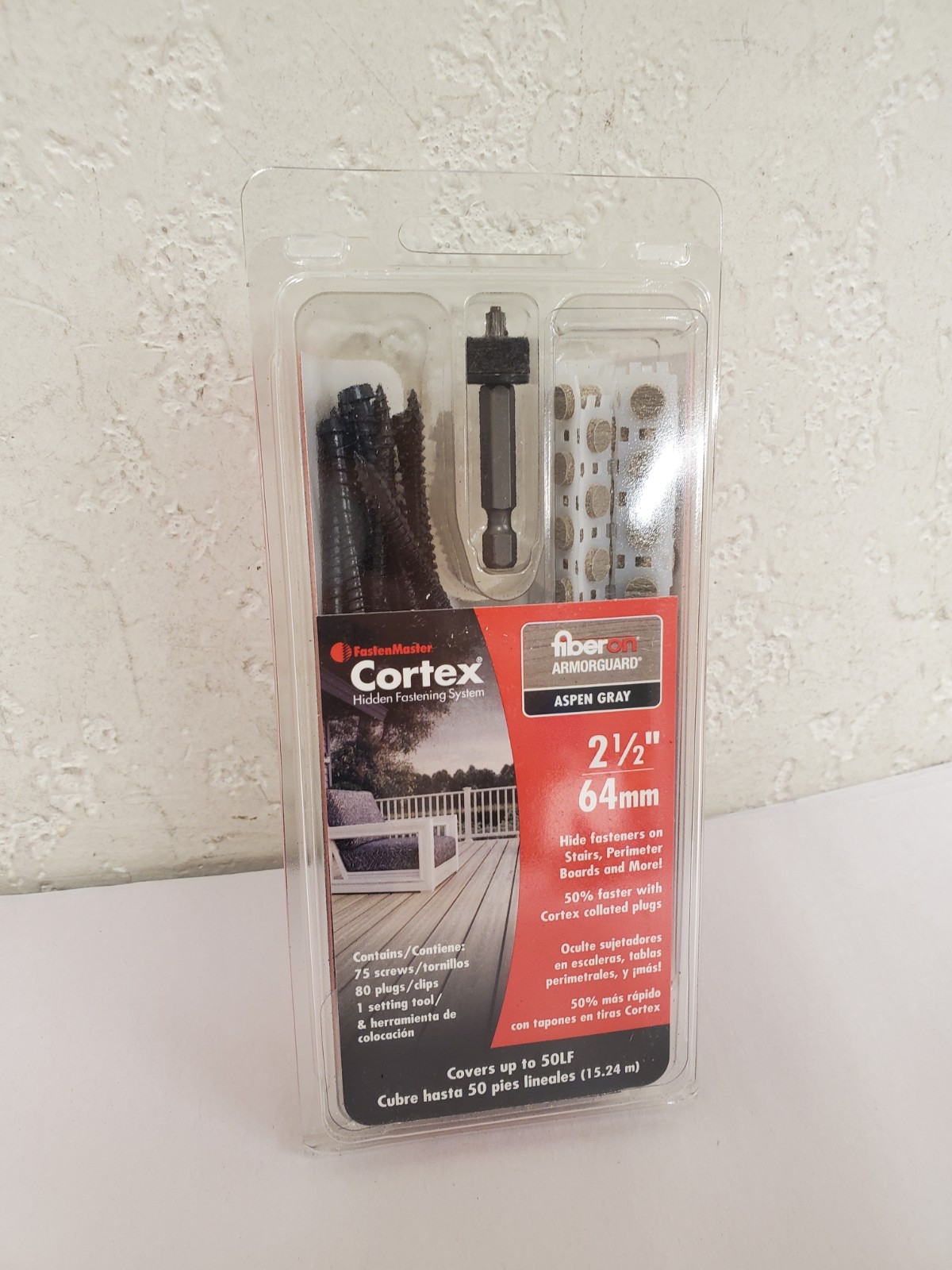 FastenMaster Cortex 2-1/2" Fiberon Decking Hidden Fastening 75 Screws Aspen Gray gallery